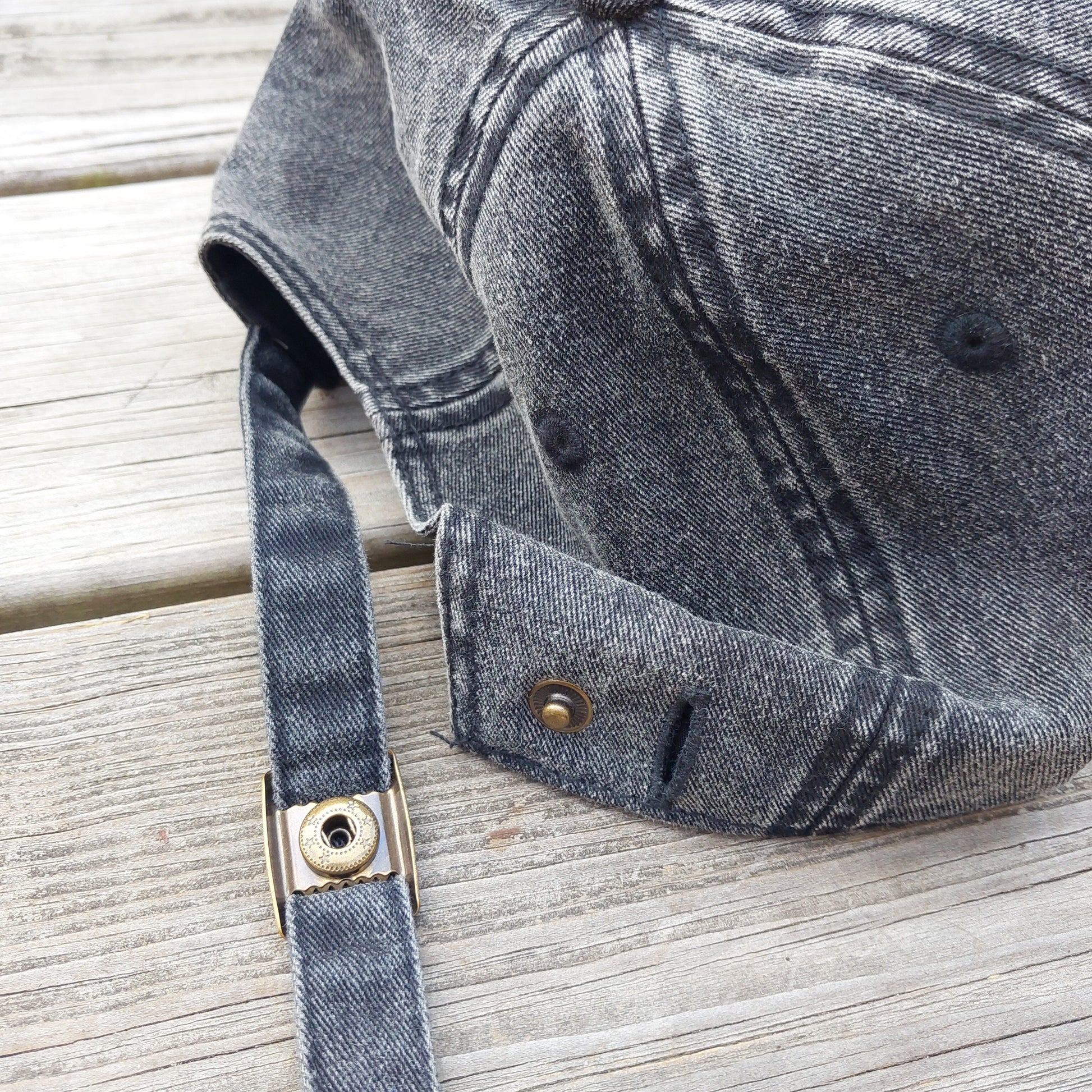 Could Be Worse embroidered on faded black vintage cotton twill hat, rear view